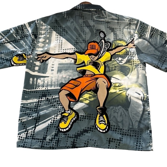 Vintage JORDON CRAIG Y2K Hip Hop 90s Button Front Graphic Shirt Size XL - Picture 2 of 8